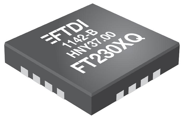 FTDI FT230XQ-R USB Interface, USB-UART Converter, USB 2.0, 2.97 V, 5.5 V, QFN, 16 Pins