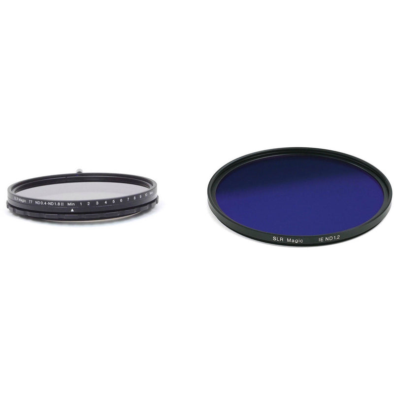 SLR Magic 77mm Self-Locking Variable Neutral Density 0.4 to 1.8 and 86mm Solid Neutral Density 1.2 Image Enhancer Filter Kit