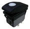 MULTICOMP PRO MPX5-264FNN-1ABD-3KN-S Rocker Switch, 12VDC LED, IP67, (On)-Off-(On), DPDT, Illuminated, Panel, Snap-In, Black