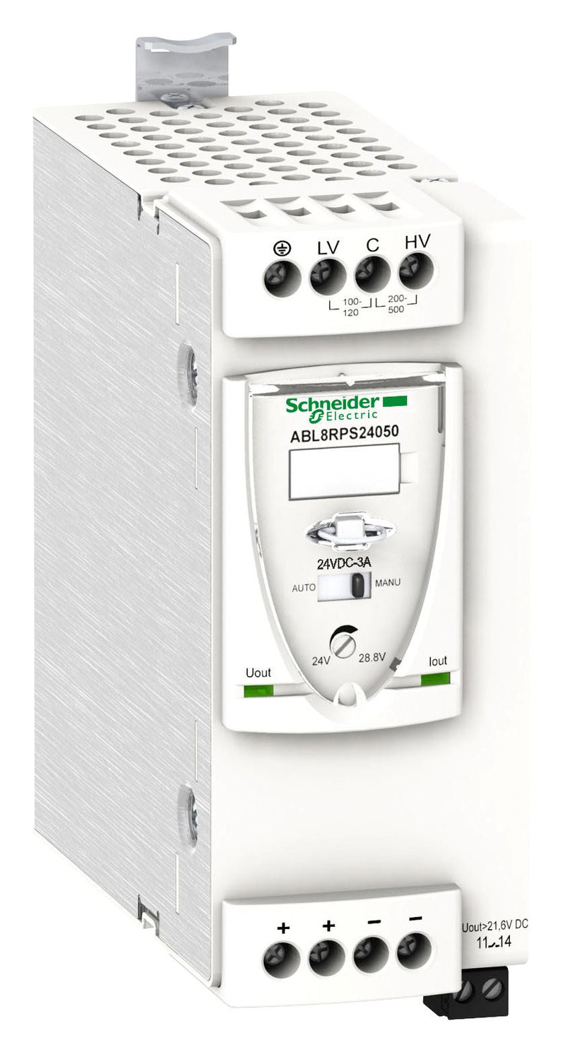 SCHNEIDER ELECTRIC ABL8RPS24050 AC/DC DIN Rail Power Supply (PSU), ITE, 1 Output, 120 W, 24 VDC, 5 A