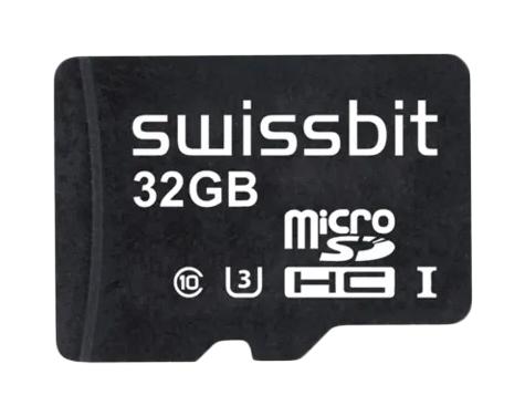 SWISSBIT SFSD032GN1AM1TO-E-5E-231-STD Flash Memory Card, MicroSDHC Card, UHS-1, Class 10, 32 GB, 3.3 V, -25 &deg;C, 85 &deg;C