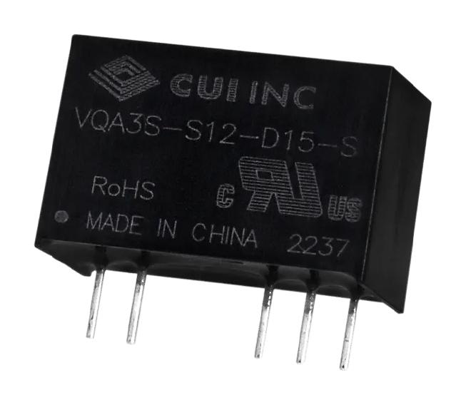 CUI VQA3S-S24-D20-S VQA3S-S24-D20-S Isolated Through Hole DC/DC Converter ITE 1:1 2 Output 20 V 90 mA