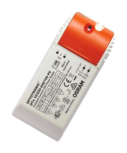 OSRAM OTE10/220-240/700-PC LED Driver, Dimmable, LED Lighting, 10 W, 14 V, 700 mA, Constant Current, 198 V