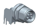AMPHENOL LTW M8AS-05PFFR-SF8001 Sensor Connector, M Series, M8, Female, 5 Positions, Solder Pin, Right Angle Panel PCB Mount