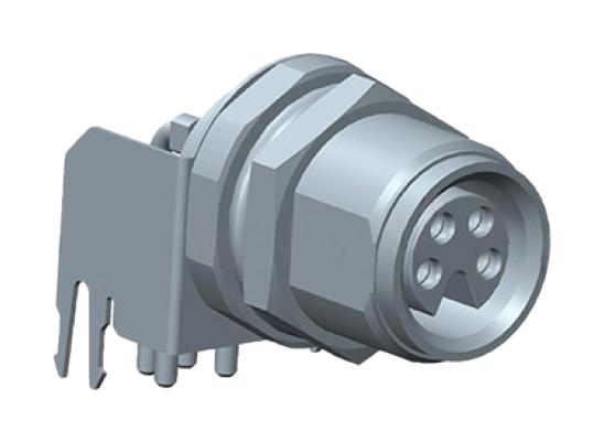 AMPHENOL LTW M8AS-05PFFR-SF8001 Sensor Connector, M Series, M8, Female, 5 Positions, Solder Pin, Right Angle Panel PCB Mount