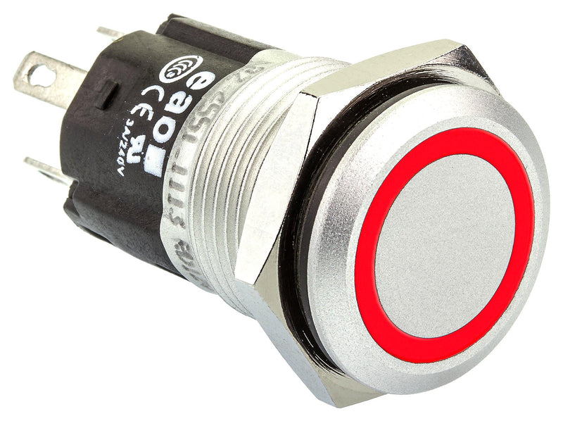 EAO 82-4551.1113 Vandal Resistant Switch, Series 82, 16 mm, SPDT, Momentary, Round Flat
