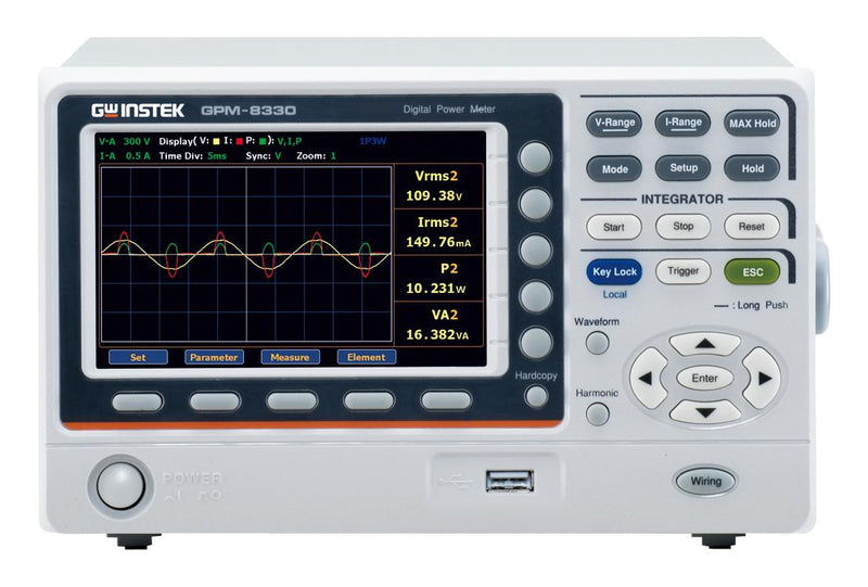 GW INSTEK GPM-8330 (GPM-DA12) DIGITAL POWER METER, 3CH, 15V TO 1KV