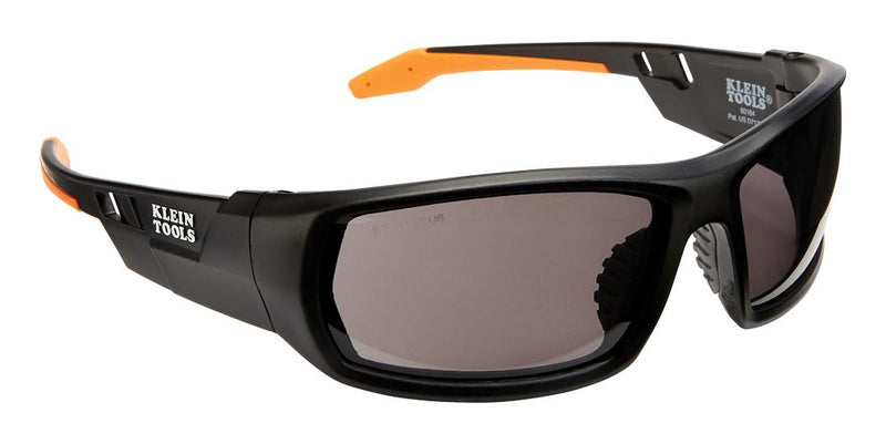 KLEIN TOOLS 60164 Sunglasses, Protective / Safety, Anti-Fog, Black/Orange