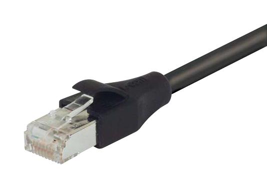 L-COM TRD695SCR-BLK-1 Ethernet Cable, Cat6, RJ45 Plug to RJ45 Plug, Black, 304.8 mm, 1 ft
