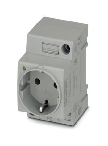 Phoenix Contact EO-CF/UT/LED EO-CF/UT/LED Pin &amp; Sleeve Connector 16 A 250 V DIN Rail Mount Socket 2P Grey