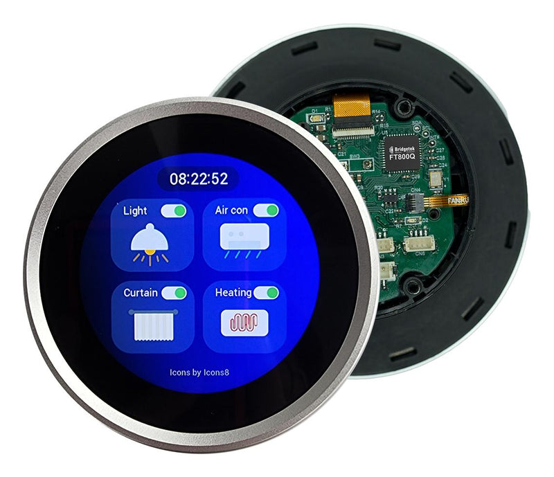 BRIDGETEK IDM2040-21R Rotary Dial Display, 2.1", IPS TFT LCD, 480 x 480 Pixels, 5 V, -20 to 70 &deg;C