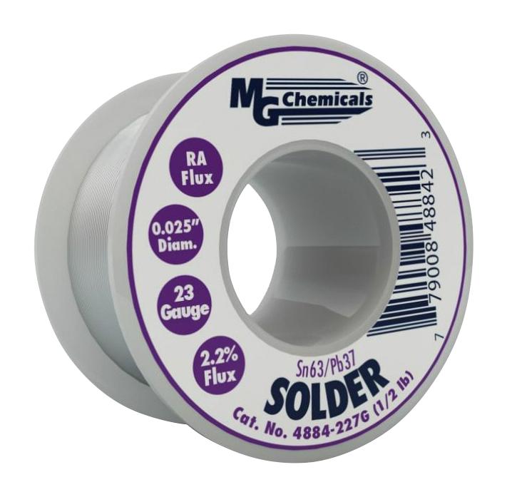 MG CHEMICALS 4865-227G SOLDER WIRE, 63/37 SN/PB, 227G