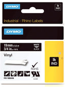 DYMO 1805436 Coloured Vinyl Label Tape - 19mm x 5.5m White on Black GTIN UPC EAN: 00071701059925