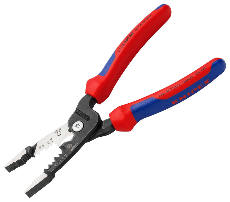 Knipex 13 72 200 ME 13 ME Wire Stripper 0.75-6mm2 Solid &amp; 0.5-4mm2 Stranded Conductors Copper Aluminium Cable 200mm New