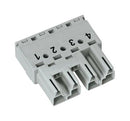 WAGO 770-254 Pluggable Terminal Block, 10 mm, 4 Ways, 20AWG to 12AWG, 4 mm&sup2;, Push In, 25 A