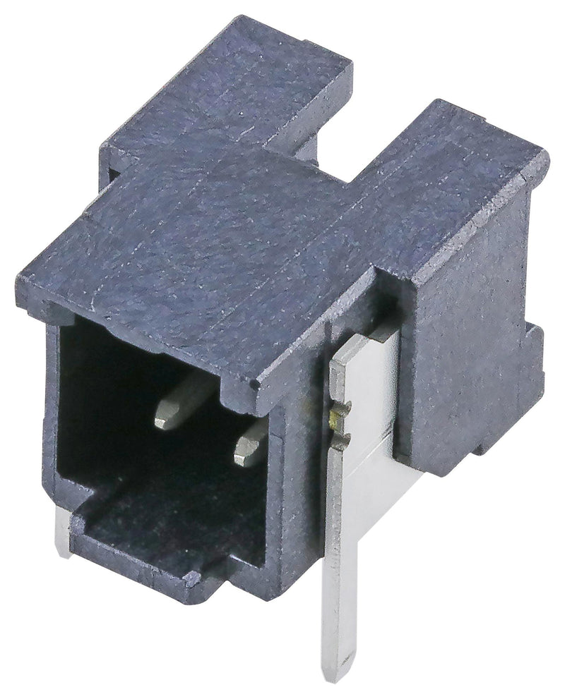 MOLEX 220030-1021 Pin Header, Signal, Wire-to-Board, 2 mm, 1 Rows, 2 Contacts, Through Hole Right Angle