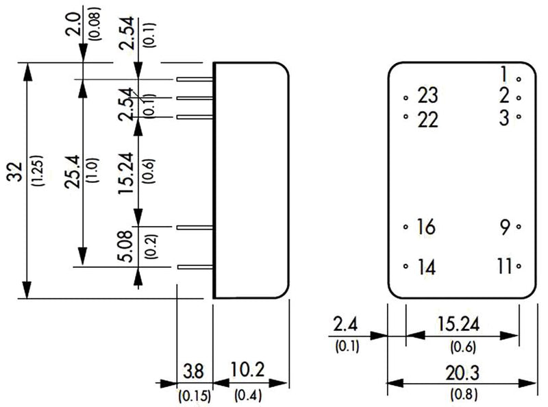 TRACO POWER TEN 8-4811 Isolated Through Hole DC/DC Converter, ITE, DIP, 2:1, 8 W, 1 Output, 5 V