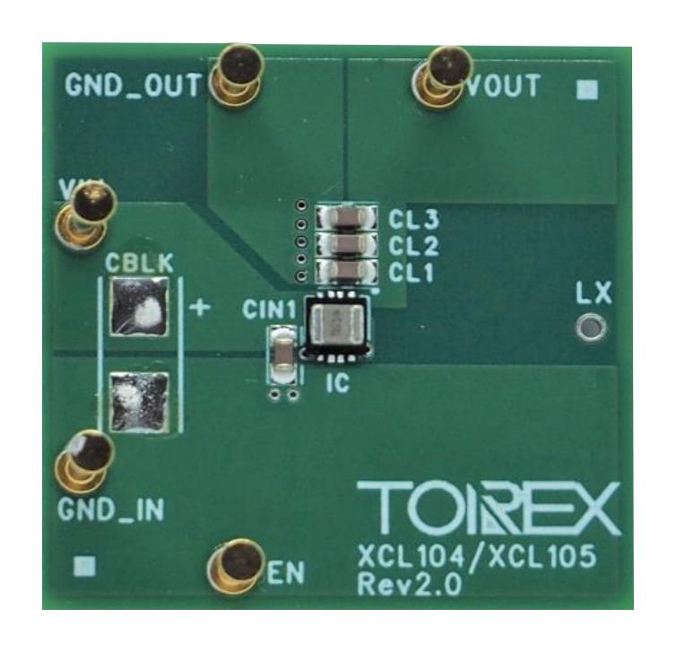 TOREX XCL105D331H2-EVB-01 Evaluation Board, XCL105D331H2-G, Synchronous Boost DC-DC Converter, Power Management