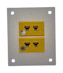LABFACILITY AM-K-FF + FMP-2 Thermocouple Connector, 45 x 55mm Panel, Miniature, K, Socket, 2Way, Yellow, ANSI, Fascia Mount
