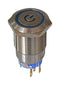 MULTICOMP PRO MPPK-19M13FQU4SS-ANTN Vandal Resistant Switch, 24VDC LED, 19 mm, SPDT, Momentary, Round Flat, Natural