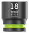 WERA 05005509001 Socket, Hexagonal, Impaktor, 3/8" Drive, 18mm AF, 30mm L