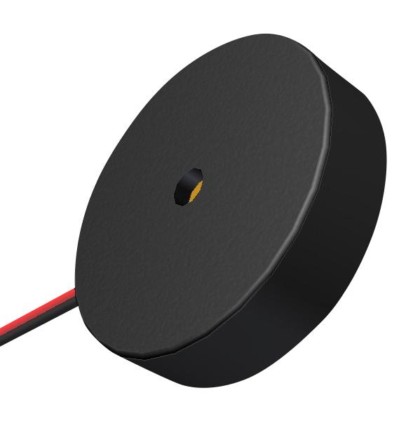 PUI AUDIO AT-1750-TFL-LW95-R Transducer, 80 dBA, 5 kHz, Wire Leads, External, 11000 pF