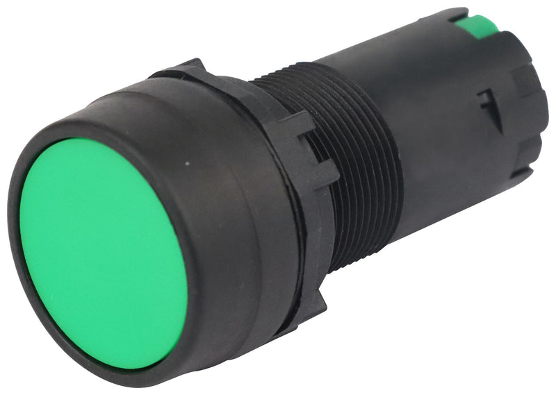 MULTICOMP PRO MPCP2B-M1E10G Industrial Pushbutton Switch, MPCP2 Series, 22.3 mm, SPST-NO, Off-On, Round Flush, Green