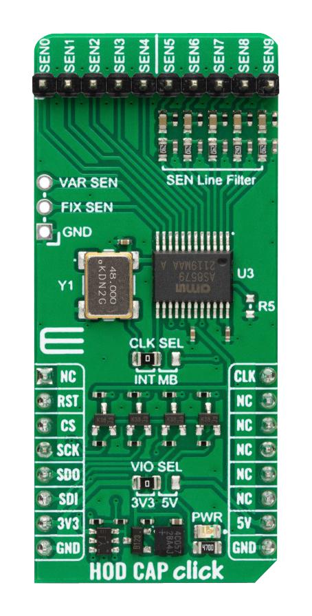 MIKROELEKTRONIKA MIKROE-5719 Add-On Board, HOD CAP Click, 3.3V/5V, mikroLab/EasyStart/mikromedia Starter/Fusion Development Kits