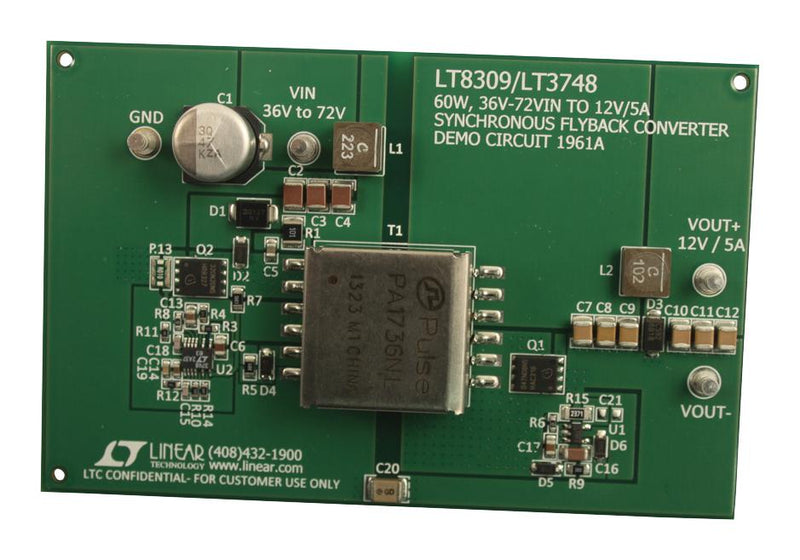 ANALOG DEVICES DC1961A Demonstration Board, LT8309, Flyback Converter, Secondary-Side Synchronous Rectifier Driver