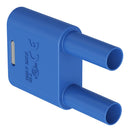 STAUBLI 66.4010-23 Banana Test Connector, 4mm Rear Socket, Plug, Cable Mount, 32 A, 1 kV, Nickel Plated Contacts, Blue