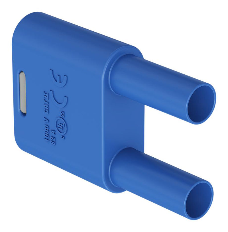 STAUBLI 66.4010-23 Banana Test Connector, 4mm Rear Socket, Plug, Cable Mount, 32 A, 1 kV, Nickel Plated Contacts, Blue