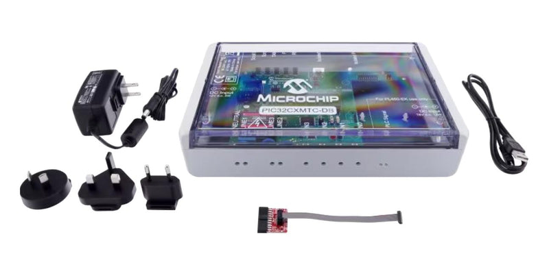 MICROCHIP EV58E84A Evaluation Kit, PIC32CX2051MTC128, PIC32CX Family, ARM Cortex-M4F, USB Cable, Plug-In Adapter