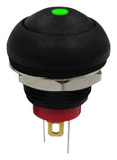 MULTICOMP PRO MP-PB11-2CSKG-10 Vandal Resistant Switch, 0.535 ", SPST-NO-DM, Off-(On), Round Domed, Black