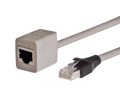 L-COM TRDC6EXTS-5 Ethernet Cable, Cat6, RJ45 Plug to RJ45 Jack, FTP (Foiled Twisted Pair), Grey, 1.5 m, 5 ft