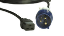 MULTICOMP PRO GW-151824 Mains Power Cord, IEC 60309 to IEC 60320-1 C19, 3 m, 16 A, 250 V, Black, MP-IP44 Commando Series