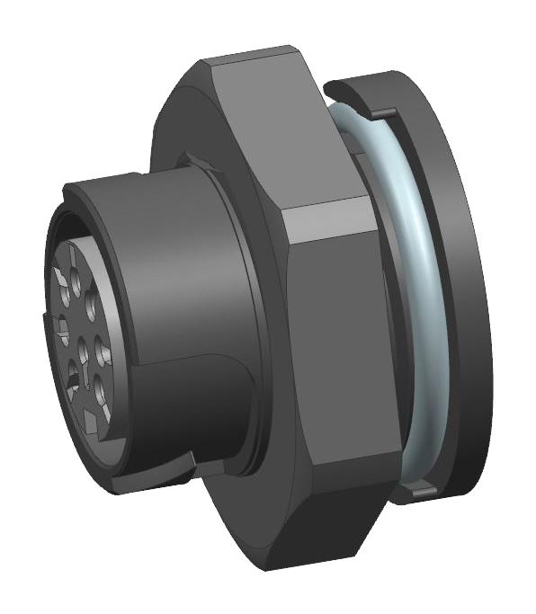 AMPHENOL SINE/TUCHEL C091 31G006 109 5 U Circular Connector, C091 Series, Panel Mount Receptacle, 6 Contacts, Solder Socket, Quicklock
