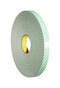 3M 4032, WHITE, 66M X 19MM Foam Tape, Double Sided, Polyurethane, White, 66 m x 19 mm