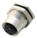 AMPHENOL LTW MSDS-04PFFP-SF8001 Sensor Connector, M Series, M12, Female, 4 Positions, PCB Socket, Straight Panel Mount