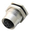 AMPHENOL LTW MSDS-04PFFP-SF8001 Sensor Connector, M Series, M12, Female, 4 Positions, PCB Socket, Straight Panel Mount
