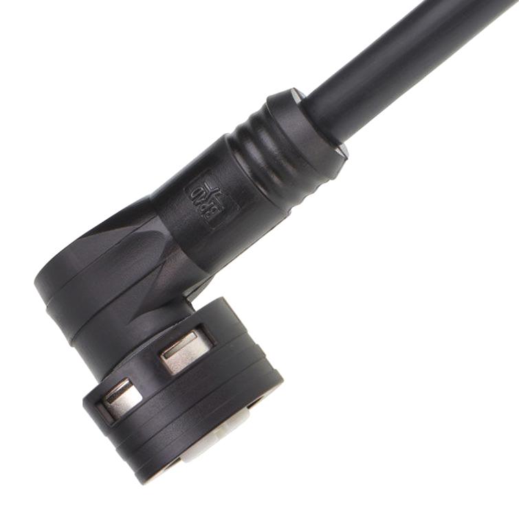 MOLEX 120400-0216 Sensor Cable, 90&deg; M12 Receptacle, Free End, 4 Position, 1 m, 3.3 ft, 120400 Series