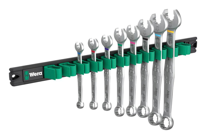 WERA 05020235001 Combination Wrench Set, Magnetic Rail, 8 Pieces