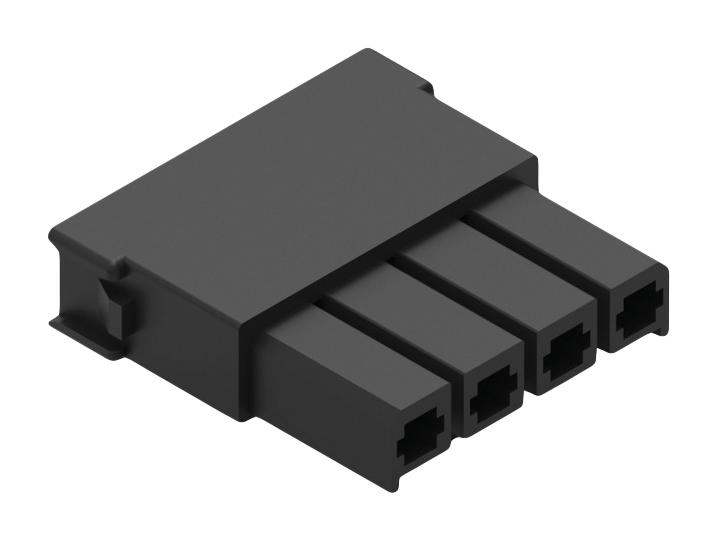 WURTH ELEKTRONIK 657004150201 Connector Housing, PA6.6, Black, Single Row, WR MPC5 Series, Receptacle, 4 Ways, 5.7 mm