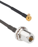 AMPHENOL RF 095-900-576M100 RF COAX CBL, R/A MCX PLUG-N TYP JACK/3.3