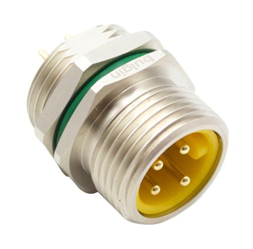 BULGIN LIMITED PXMBNI78FPM04APC78 Sensor Connector, Buccaneer Series, 7/8", Male, 4 Positions, PCB Pin, Straight Panel Mount