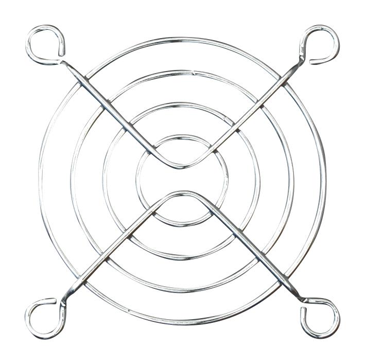 HIGHLAND HIG-W60 Fan Finger Guard, Steel - Wire Form, 60mm Axial Fans, 50 mm, Bright Nickel Chrome