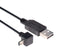 L-COM CAA-90DMB5-05M USB Cable, Type A Plug to 90&deg; Mini Type B Plug, 500 mm, 19.7 ft, USB 2.0, Black