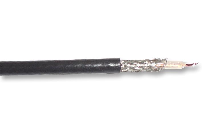 ALPHA WIRE 9174 BK001 Coaxial Cable, RG174, 26 AWG, 0.14 mm&sup2;, 50 ohm, 1000 ft, 304.8 m