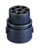 BULGIN LIMITED 12735 Circular Connector Insert, Buccaneer Mini Series, 8 Contacts, Socket, Crimp, Gold Plated Contacts