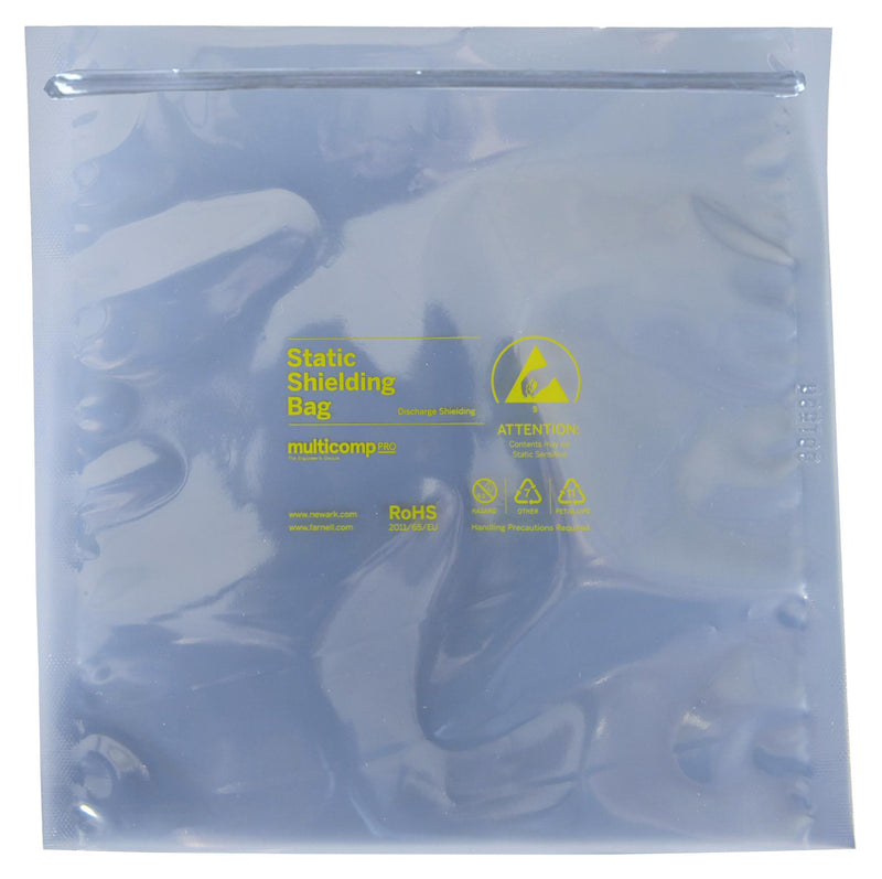 MULTICOMP PRO 013-0300MP Antistatic Storage, Zip Top, Static Shielding (Metal-In), 7 ", 8 ", 177.8 mm, 203.2 mm, 76.2 &micro;m