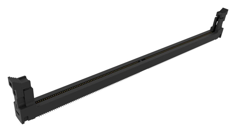 AMPHENOL COMMUNICATIONS SOLUTIONS DDR516112010E Memory Card Connector, DDR5 DIMM, Latched, 287 Contacts, Copper Alloy, Gold Plated Contacts